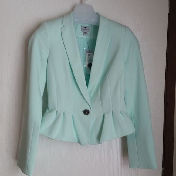 Worthington Jackets & Coats Nwt Mint Green Jacket With Peplum Waist